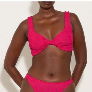 Hunza G twist front bikini top